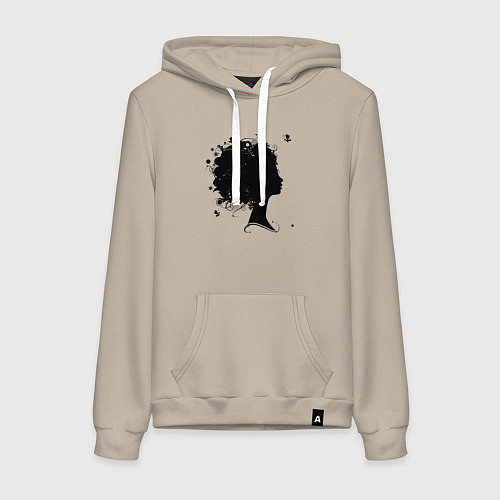 Женская толстовка-худи Girl flowers / Миндальный – фото 1