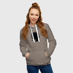 Толстовка-худи хлопковая женская Весенняя красавица, цвет: утренний латте — фото 2