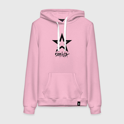 Женская толстовка-худи София - звезда / Светло-розовый – фото 1