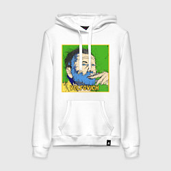 Толстовка-худи хлопковая женская Volfovich ART, цвет: белый