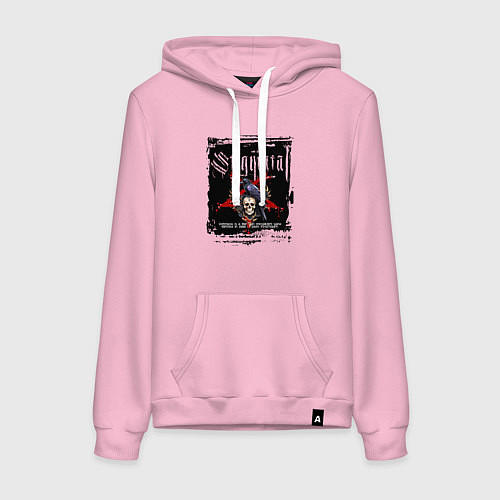 Женская толстовка-худи Stigmata с вороном на черепе / Светло-розовый – фото 1