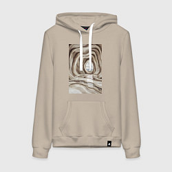 Толстовка-худи хлопковая женская Мраморная пещера, цвет: миндальный