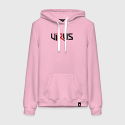 Толстовка-худи хлопковая женская Virus, цвет: светло-розовый