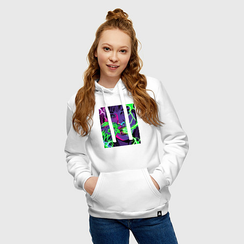 Женская толстовка-худи Кислотные руки / Белый – фото 3