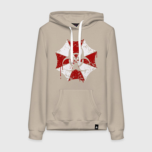 Женская толстовка-худи Resident evil - umbrella corp / Миндальный – фото 1