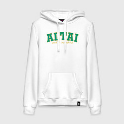 Толстовка-худи хлопковая женская Soul of Altai, цвет: белый
