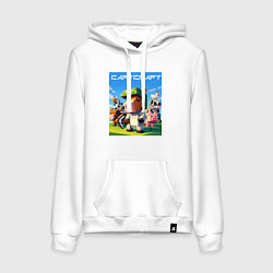 Толстовка-худи хлопковая женская Capycraft - collaboration ai art, цвет: белый