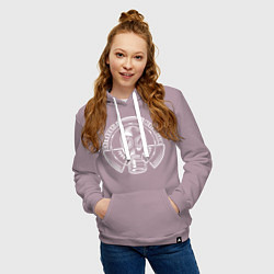 Толстовка-худи хлопковая женская Chernobyl - never again sign, цвет: сиреневый — фото 2