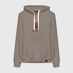 Толстовка-худи хлопковая женская Тунг тунг тунг Сахур, цвет: утренний латте