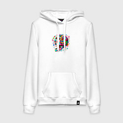 Толстовка-худи хлопковая женская Мудрый как змея, цвет: белый