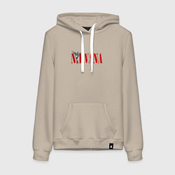Толстовка-худи хлопковая женская Nirvana in utero rock, цвет: миндальный