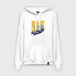 Толстовка-худи хлопковая женская Burn out, цвет: белый