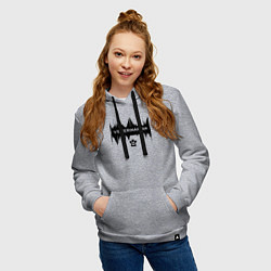 Толстовка-худи хлопковая женская Ветеринар сила и забота, цвет: меланж — фото 2