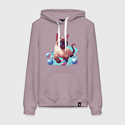 Толстовка-худи хлопковая женская Синеглазый кот, цвет: сиреневый