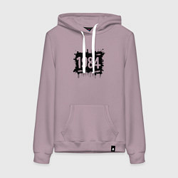 Толстовка-худи хлопковая женская Ретро 1984, цвет: сиреневый