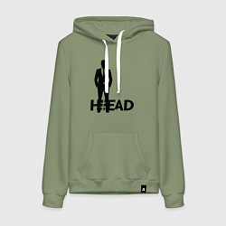 Толстовка-худи хлопковая женская Руководитель в деловом костюме, цвет: авокадо