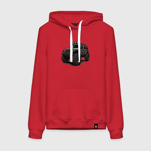 Женская толстовка-худи Черный внедорожник / Красный – фото 1