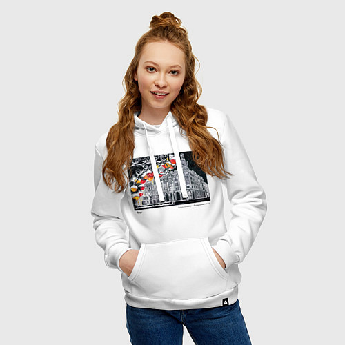 Женская толстовка-худи Дом компании Зингер / Белый – фото 3