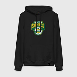 Толстовка-худи хлопковая женская Seattle sonics, цвет: черный