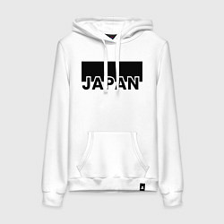 Толстовка-худи хлопковая женская Japan, цвет: белый