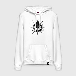 Толстовка-худи хлопковая женская Тротик и мешень, цвет: белый