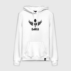 Толстовка-худи хлопковая женская Дартс крылья победы, цвет: белый