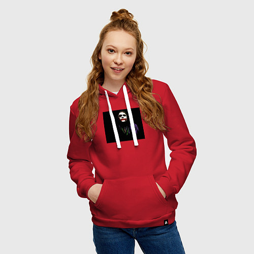 Женская толстовка-худи Задумчивый джокер / Красный – фото 3