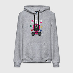 Толстовка-худи хлопковая женская Squid game guy, цвет: меланж