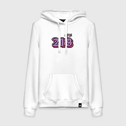 Толстовка-худи хлопковая женская Игрок 218, цвет: белый