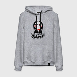 Толстовка-худи хлопковая женская Давайте поиграем в игру, цвет: меланж