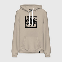Толстовка-худи хлопковая женская Крот в стиле граффити, цвет: миндальный