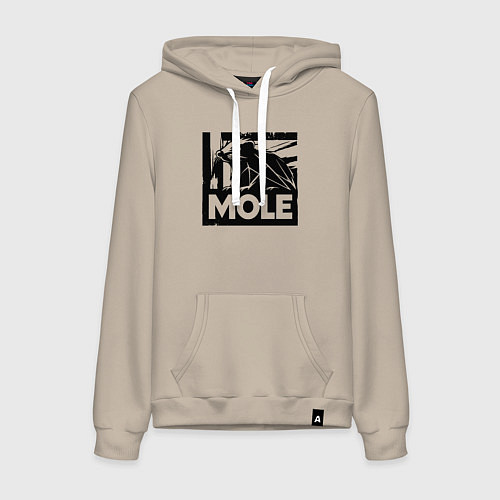 Женская толстовка-худи Крот в стиле граффити / Миндальный – фото 1