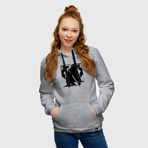 Женская толстовка-худи Крот с ножом / Меланж – фото 3