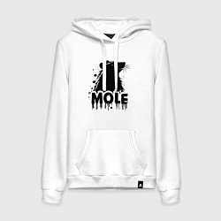 Толстовка-худи хлопковая женская Крот в черных каплях, цвет: белый