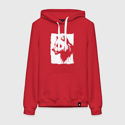 Толстовка-худи хлопковая женская Росомаха в стиле граффити, цвет: красный