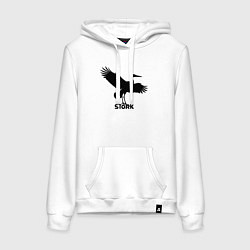 Толстовка-худи хлопковая женская Аист граффити, цвет: белый