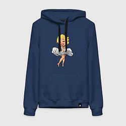 Толстовка-худи хлопковая женская Красотка Монро, цвет: тёмно-синий