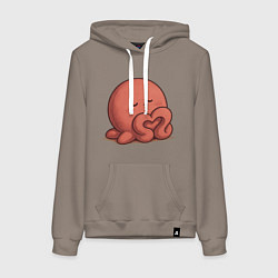 Толстовка-худи хлопковая женская Такопи, цвет: утренний латте