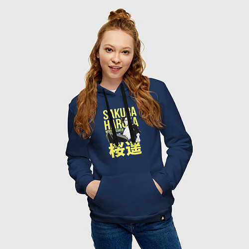 Женская толстовка-худи Haruka Sakura - Ветролом / Тёмно-синий – фото 3