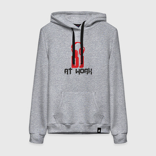 Женская толстовка-худи Диджей на работе / Меланж – фото 1