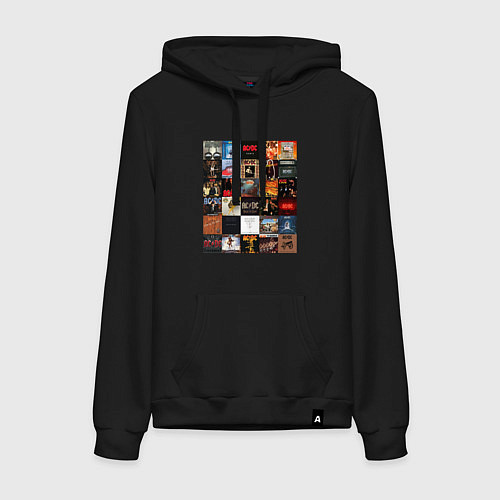 Женская толстовка-худи AC DC - обложки / Черный – фото 1