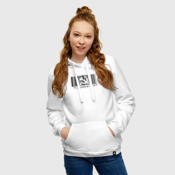 Толстовка-худи хлопковая женская Сделан в СССР штрихкод качества, цвет: белый — фото 2