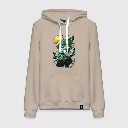 Женская толстовка-худи Моя геройская академия Изуку Мидория / Миндальный – фото 1