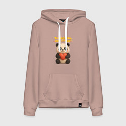 Толстовка-худи хлопковая женская Ты делаешь мир лучше, цвет: пыльно-розовый