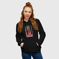 Толстовка-худи хлопковая женская Basketball USA, цвет: черный — фото 2