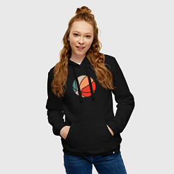 Толстовка-худи хлопковая женская Basket color, цвет: черный — фото 2