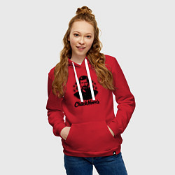 Толстовка-худи хлопковая женская Чак Норрис в цветах, цвет: красный — фото 2