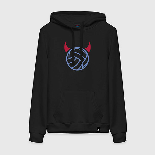 Женская толстовка-худи Volleyball devil / Черный – фото 1