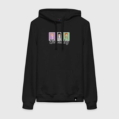 Женская толстовка-худи Уэнсдей, Энид и Агнес / Черный – фото 1