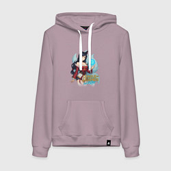 Толстовка-худи хлопковая женская Ари Лига Легенд, цвет: сиреневый